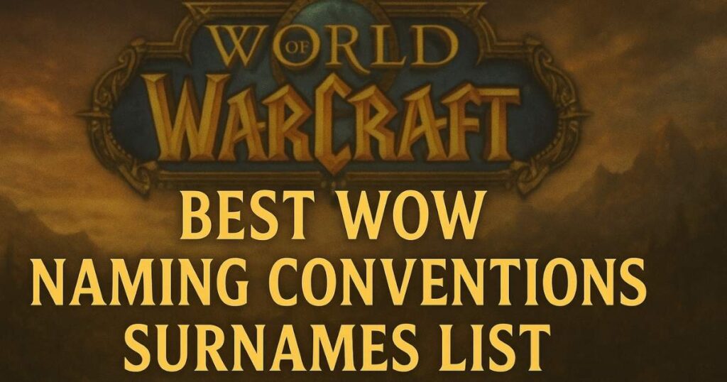 Best WOW Naming Conventions Surnames List