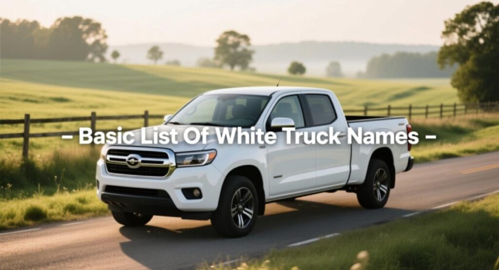 Basic List Of White Truck Names