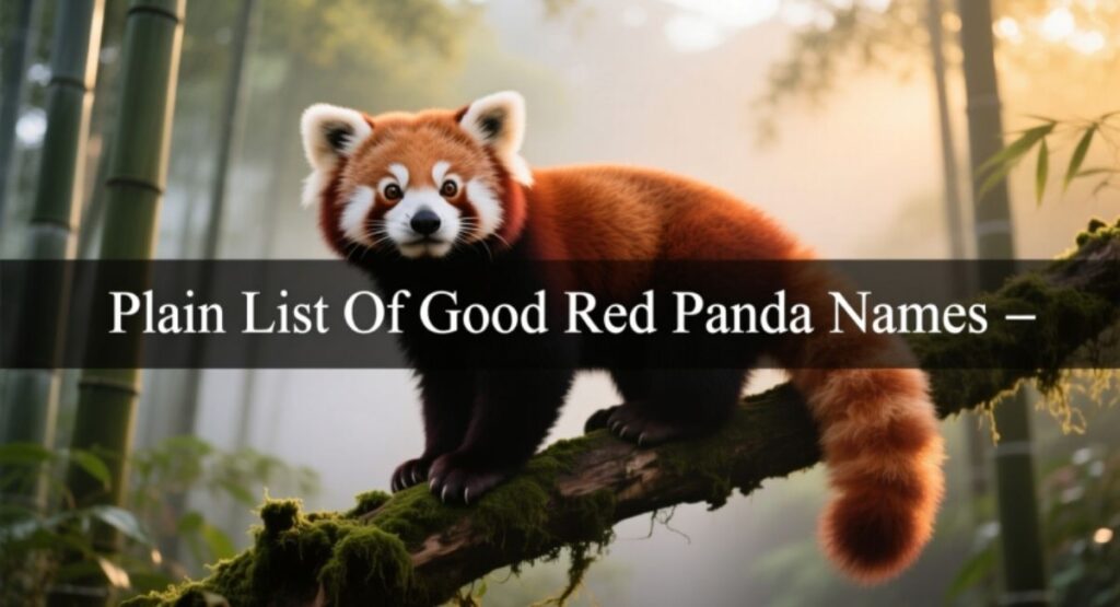 Plain List Of Good Red Panda Names