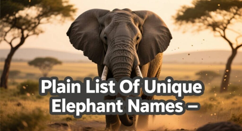 Plain List Of Unique Elephant Names