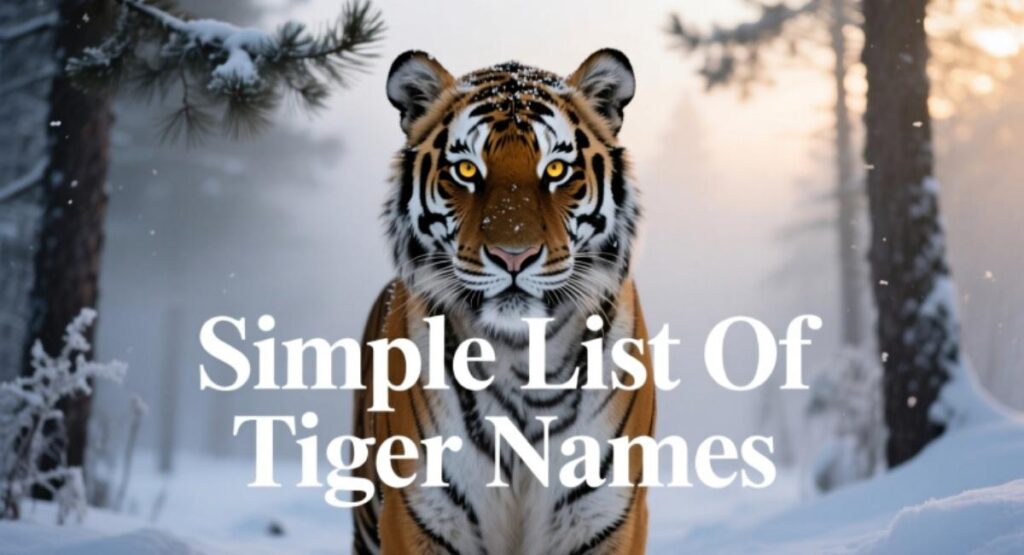 Simple List Of Tiger Names
